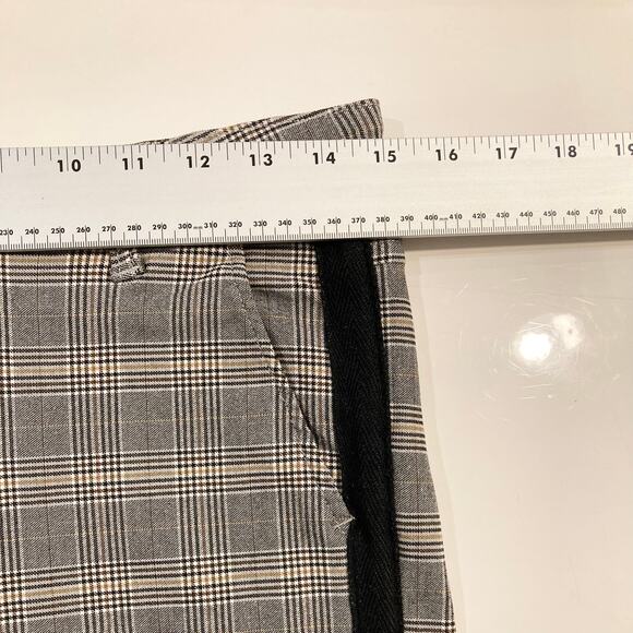 NWOT ICON AMSTERDAM Pants 30 Plaid Grey White  Black-Stripe Stretchy”Viera” - Picture 8 of 13